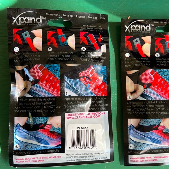 Xpand No Tie Shoelaces Redesigned Elastic Lacing System Bundle Gray&Blue 2pairs - Picture 2 of 8